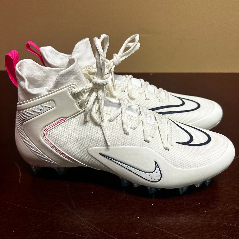 Nike Mens White Alpha Huarache 8 Elite CW4440-116 Lacrosse Cleats Size US 11.5